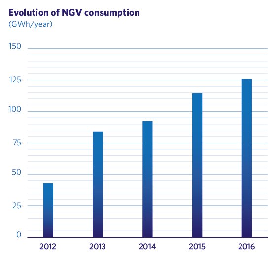 Evolution of NGV consumption